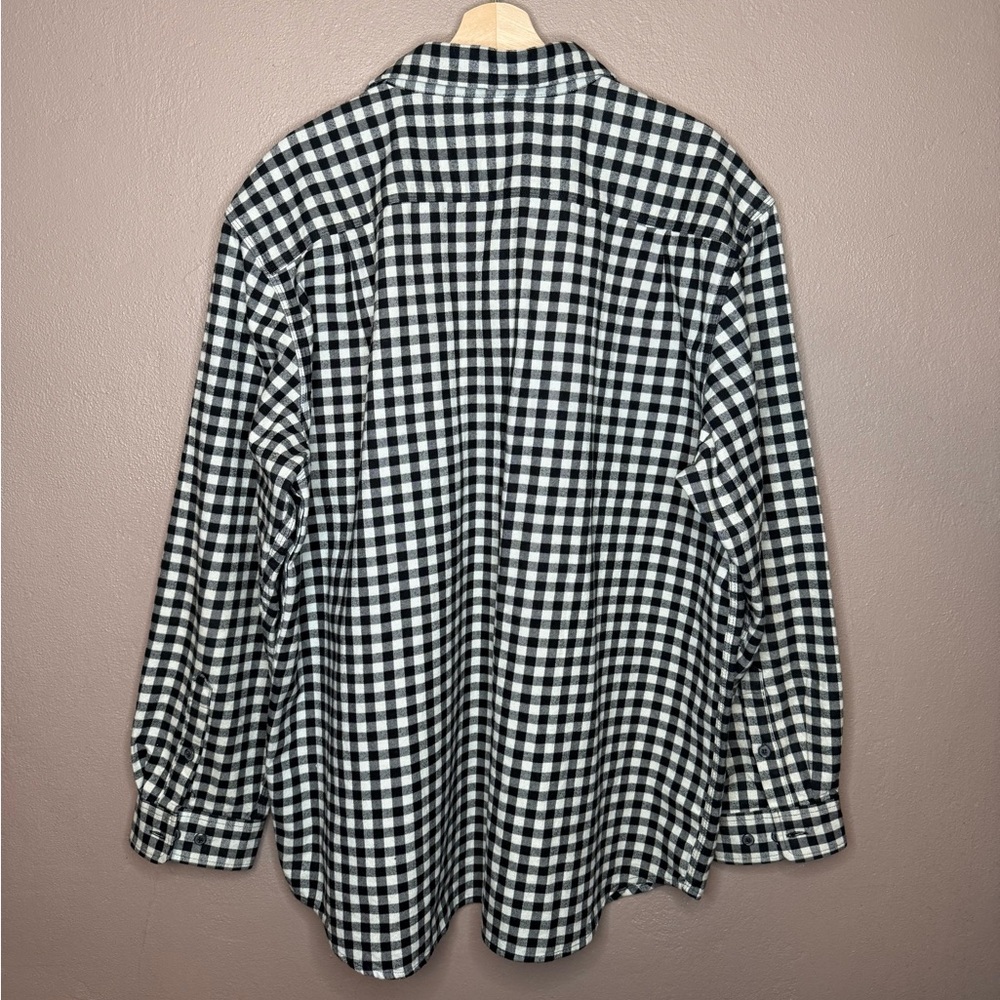 Carhartt Men's Loose Fit Plaid Flannel Long Sleeve Black & White Button Up XL - Picture 10 of 15